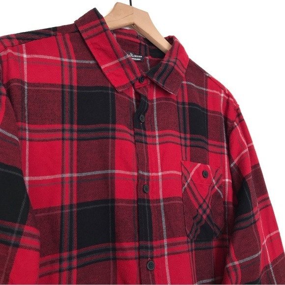 ALPINE DESIGN Red Black Plaid Button Up Flannel Shirt XL - Picture 3 of 9